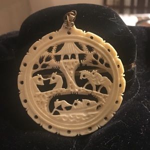 Ivory imitation Asian pendant